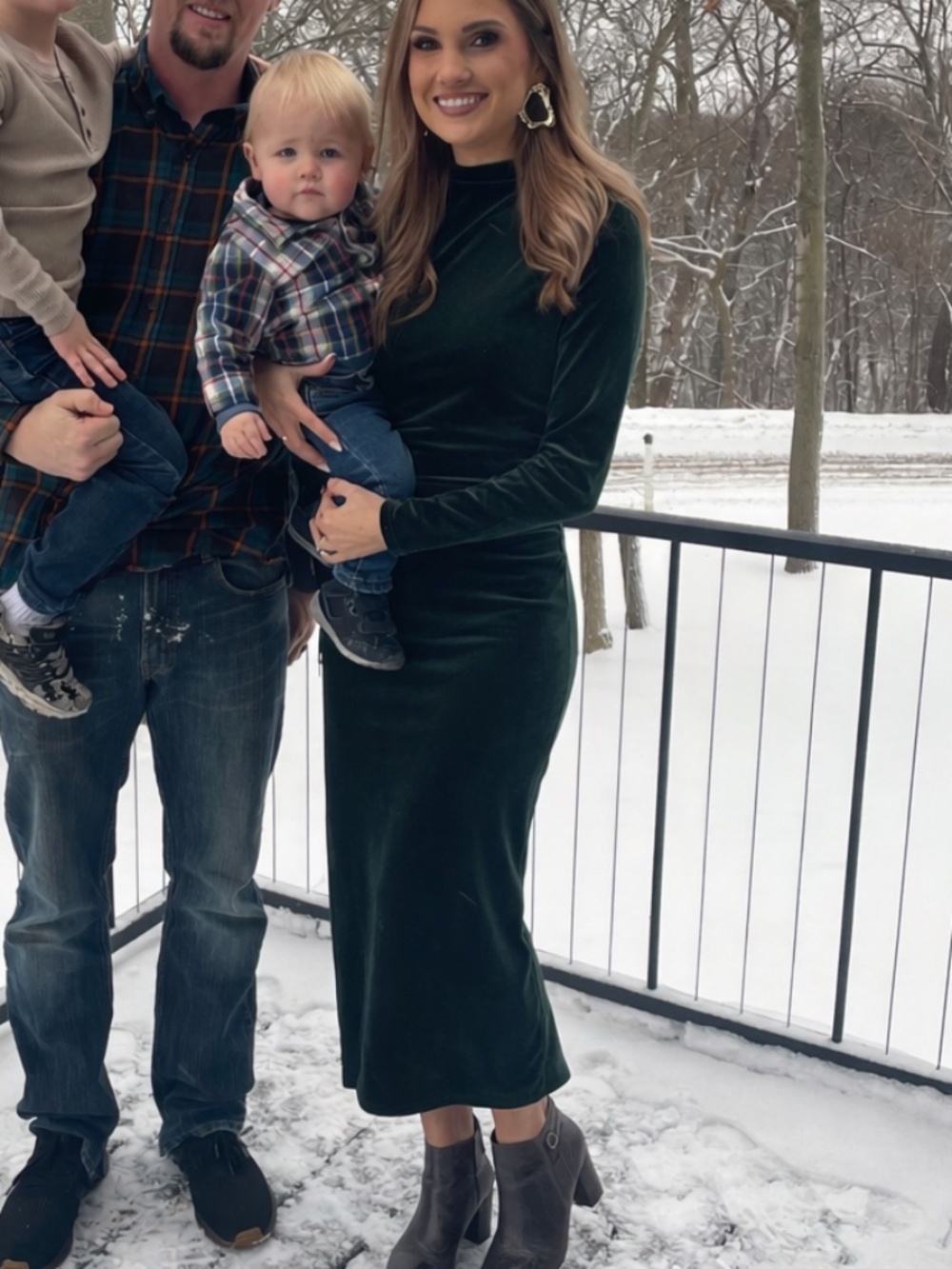 Green velvet dress